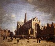 Gerrit Bakhuizen Great Market in Haarlem oil painting reproduction